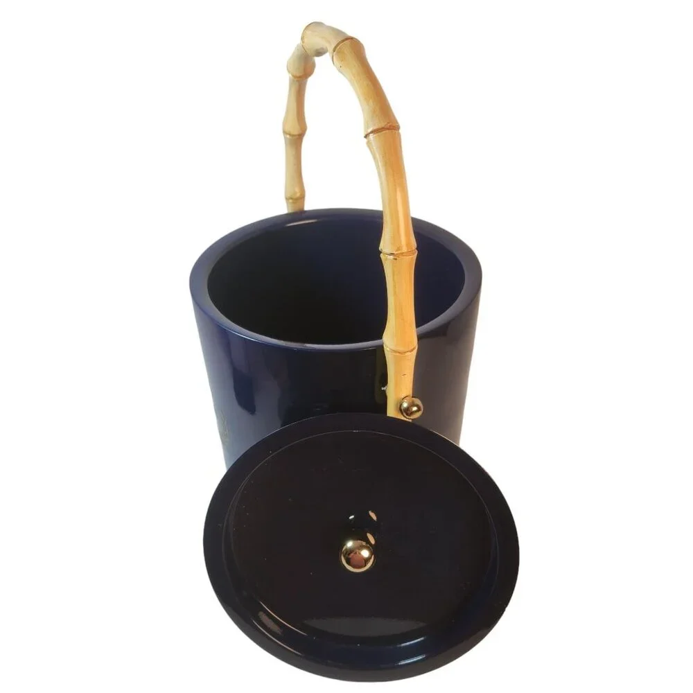 Mark and Graham Bamboo Enamel Ice Bucket Vinyl Monogram 